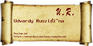 Udvardy Ruszlána névjegykártya